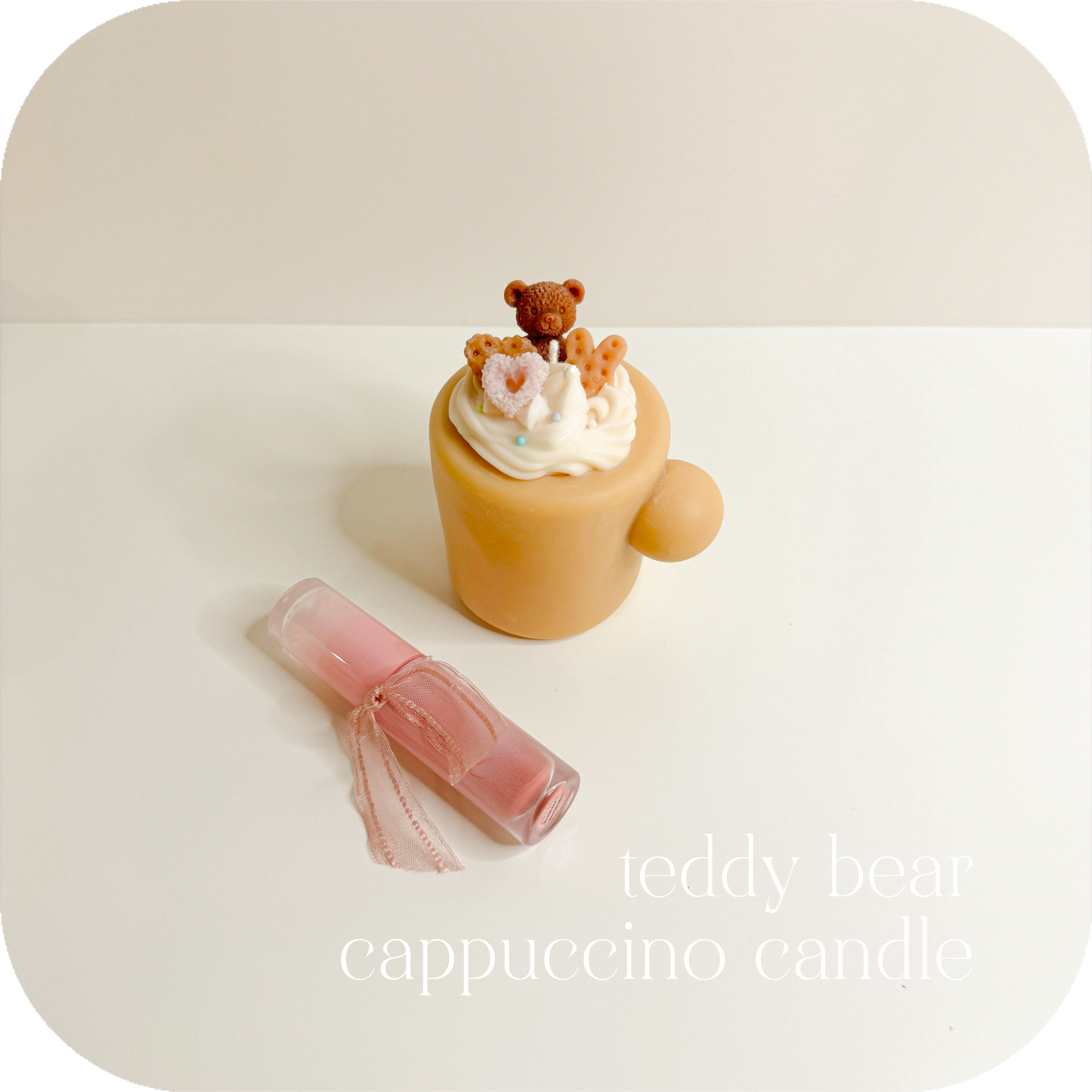 teddy bear cappuccino candle