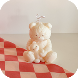 mommy + baby bear candle