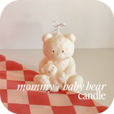 mommy + baby bear candle