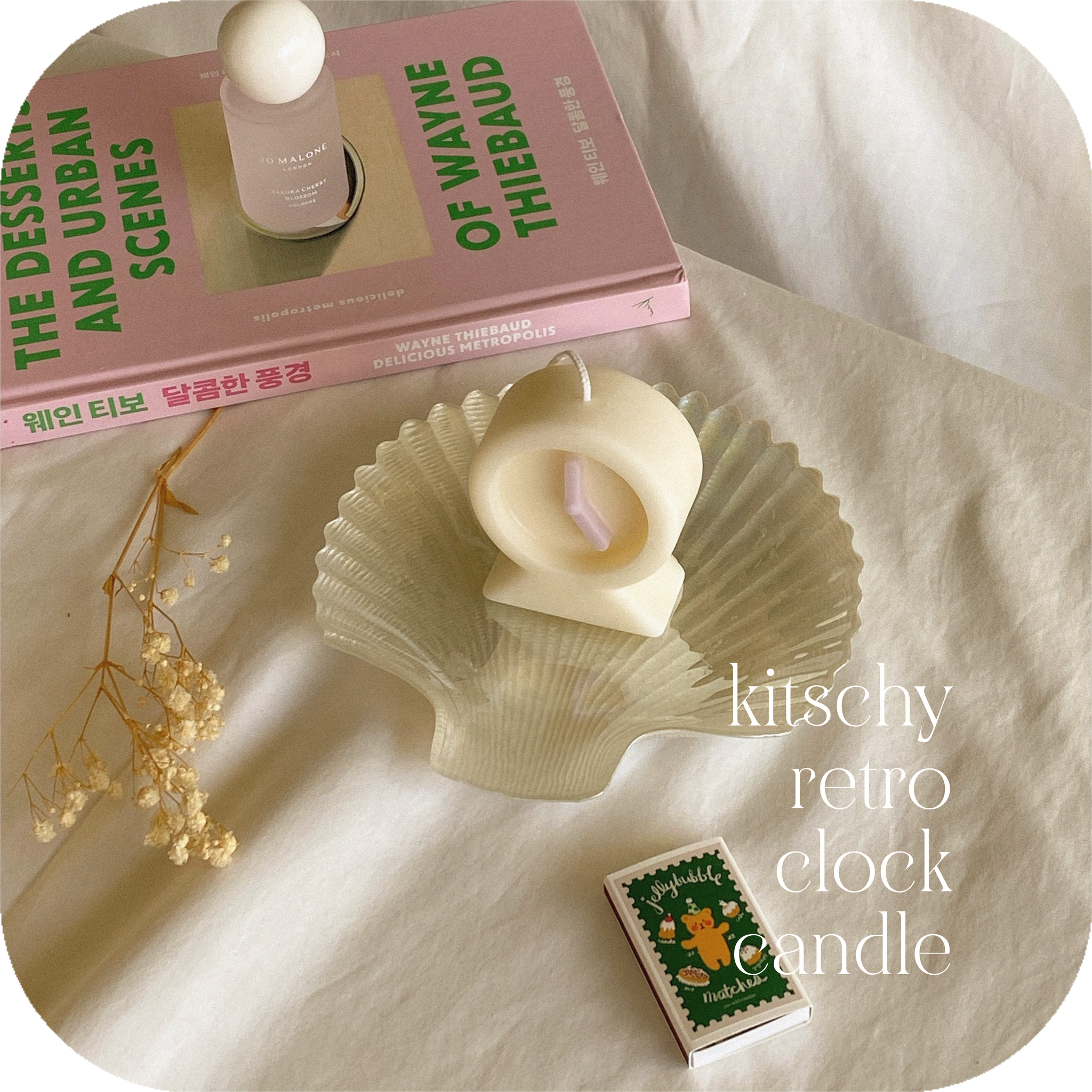 kitschy retro clock candle