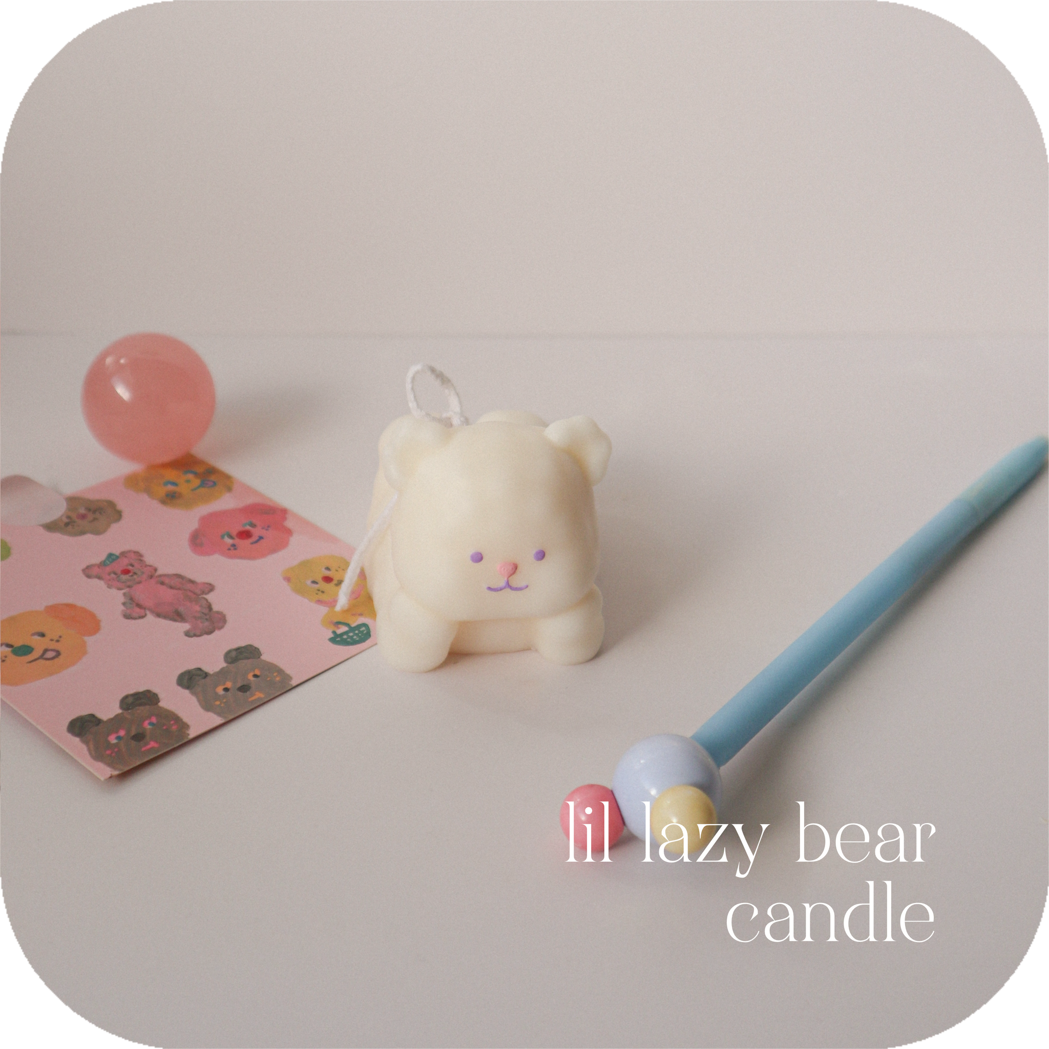 lil lazy bear candle