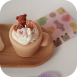 teddy bear cappuccino candle