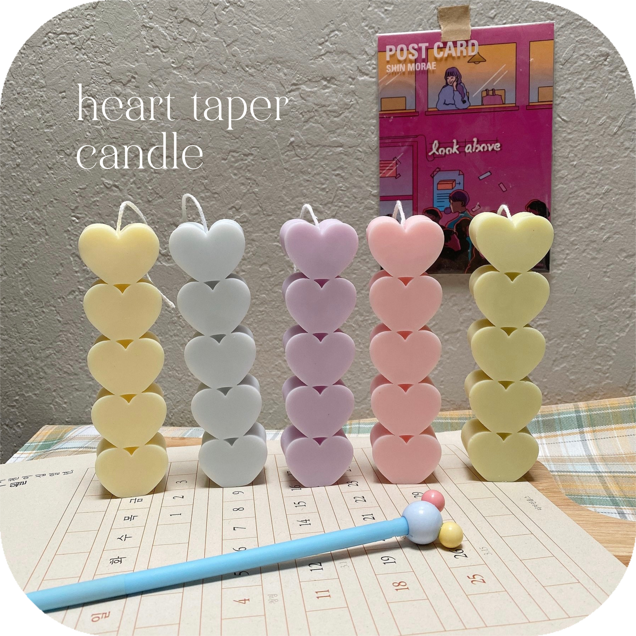 heart taper candle