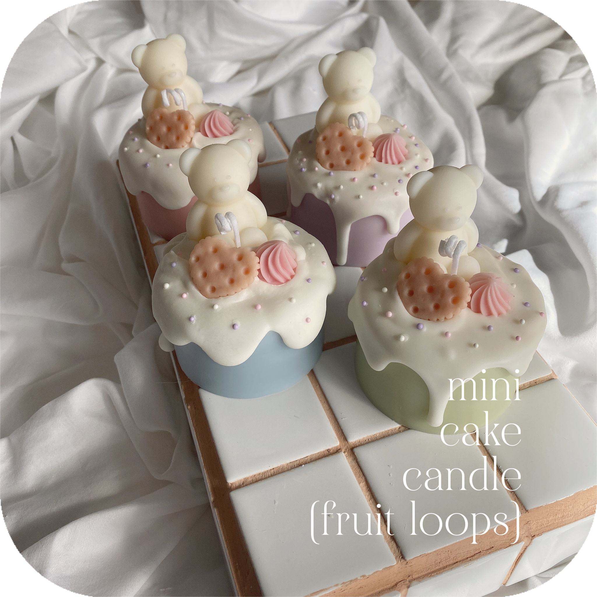 mini cake candle (fruit loops)